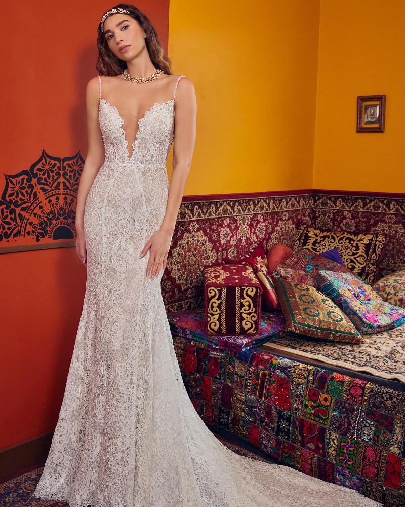 Lp2330 vintage boho wedding dress with sleeves and lace4